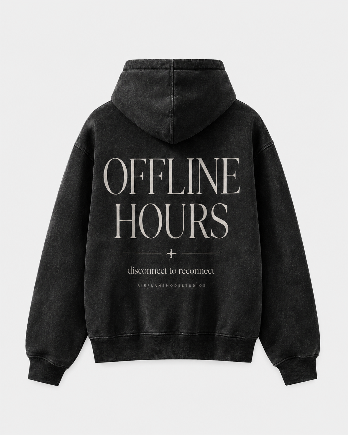 Offline Hours Washed Black Hoodie