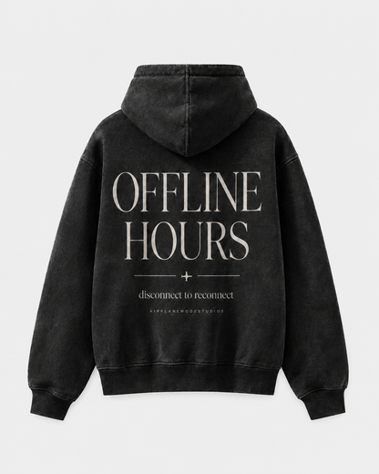 Offline Hours Washed Black Hoodie