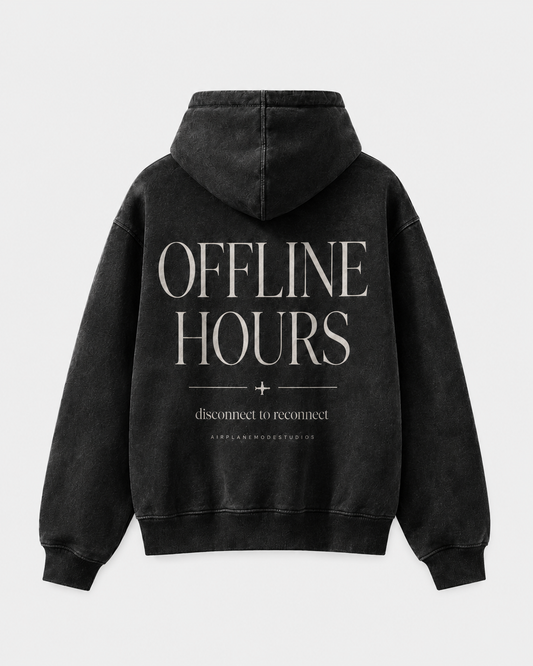 Offline Hours Washed Black Hoodie