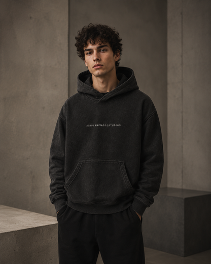 Offline Hours Washed Black Hoodie
